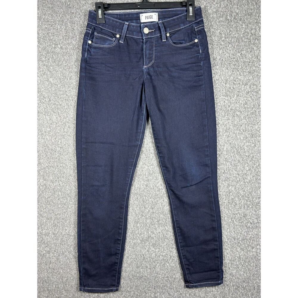 PAIGE Verdugo Crop Mid-Rise Ultra Skinny Dark Wash Jeans - Size 26